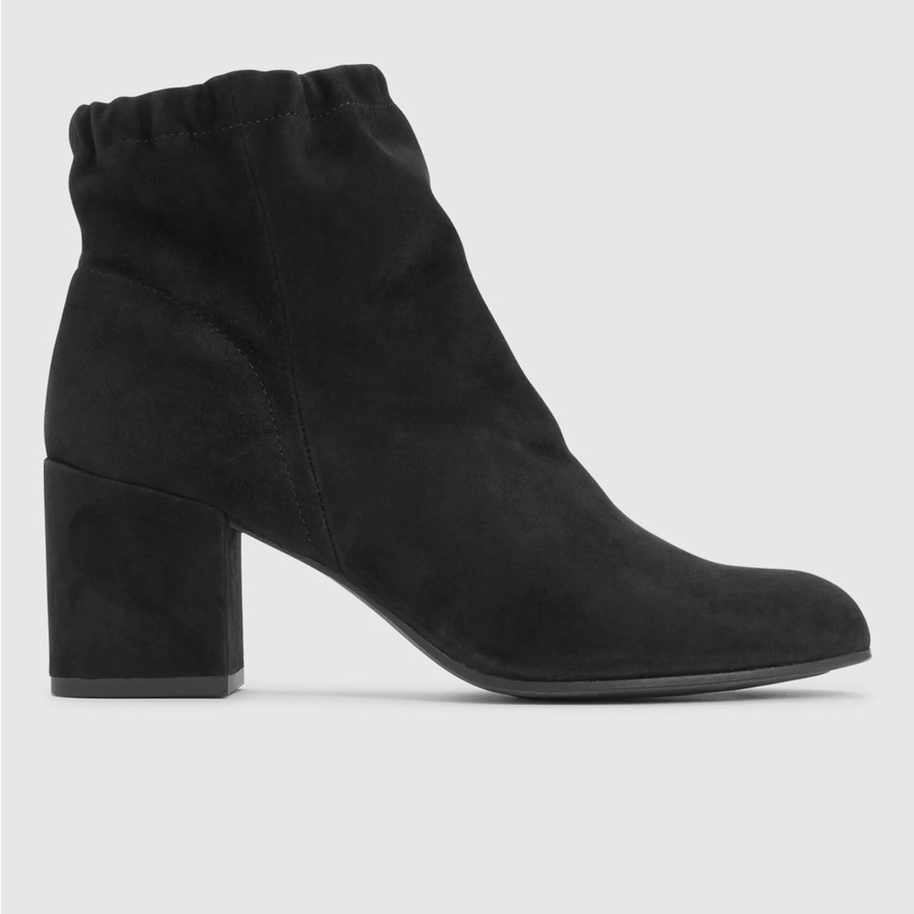Eileen Fisher Hollis Suede Zip Booties – Black – Size 9